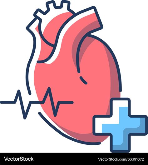 Cardiology department rgb color icon Royalty Free Vector