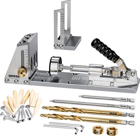 HOWOD Pocket Hole Jig Kit, Professional and Upgraded All-Metal Pocket ...