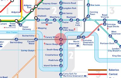 Canary Wharf station map - London Underground Tube