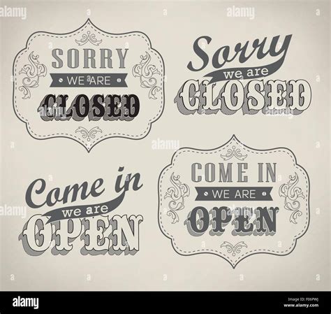 Open and Closed Vintage retro signs Stock Vector Image & Art - Alamy