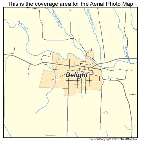 Aerial Photography Map of Delight, AR Arkansas