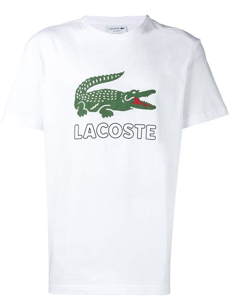 Lacoste Crew Neck Logo T Shirt White | ModeSens | Lacoste, Lacoste t ...