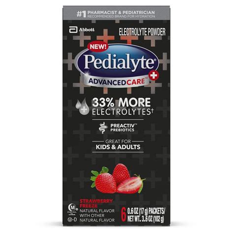 Pedialyte AdvancedCare Plus Powder Packs / Strawberry Freeze / 17g ...