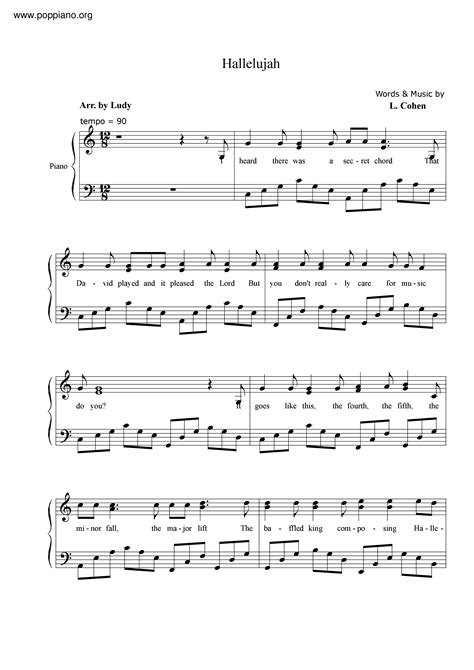 Leonard Cohen-Hallelujah Sheet Music pdf, - Free Score Download ★