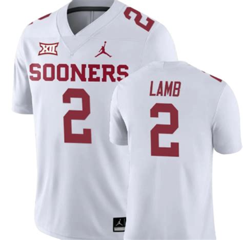 Oklahoma Sooners 2 CeeDee Lamb White jersey