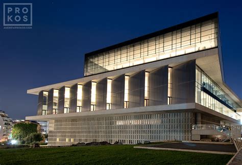 Acropolis Museum at Night, Athens - Architectural Photo by Andrew Prokos