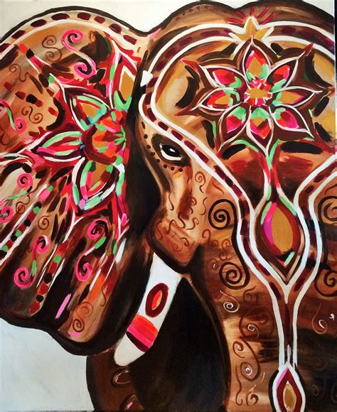 Painted Indian Elephant Face