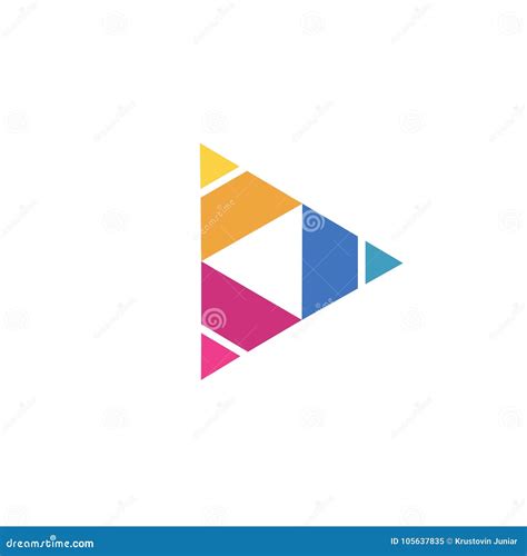 Curved Shapes Triangle Color Logo Stock Vector - Illustration of ...