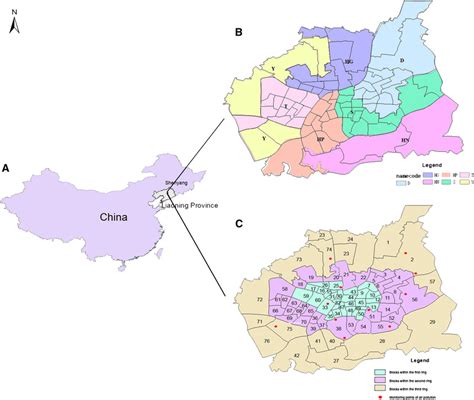 The districts and subdistricts within the third ring road of Shenyang ...