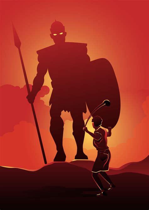 David and Goliath Vector illustration 2543283 Vector Art at Vecteezy