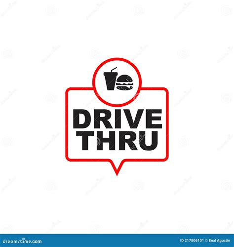 Drive Thru Text Logo Design Template Stock Vector - Illustration of ...