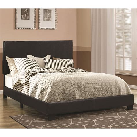 Leather Upholstered California King Size Platform Bed, Black - Walmart ...