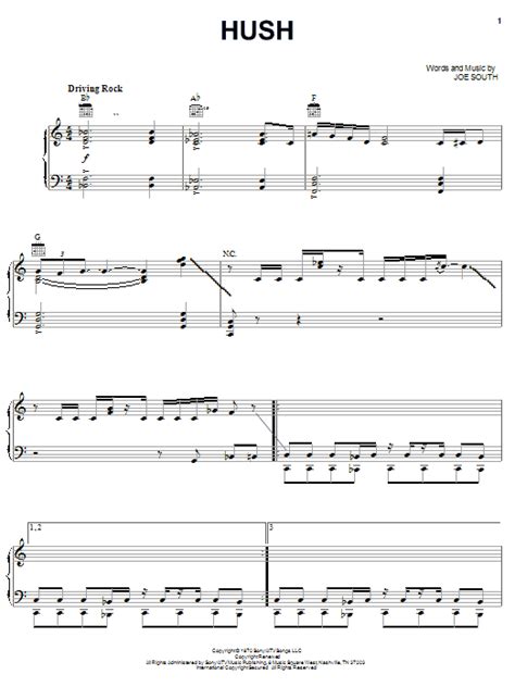 Deep Purple "Hush" Sheet Music Notes | Download Printable PDF Score 103740