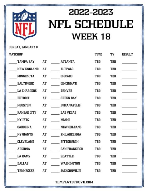 Week 12 Nfl Schedule Printable