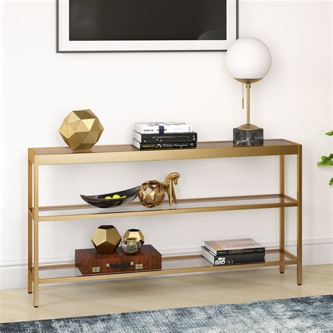 Alexis Modern 55 Inch Brass Console Table | RC Willey