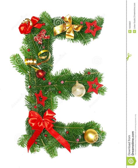 Christmas Alphabet Letter E Stock Image - Image of floral, design ...