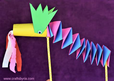 Easy Paper Dragon Puppet Craft for Kids