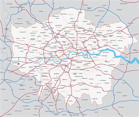 Map of Greater London districts and boroughs – Maproom