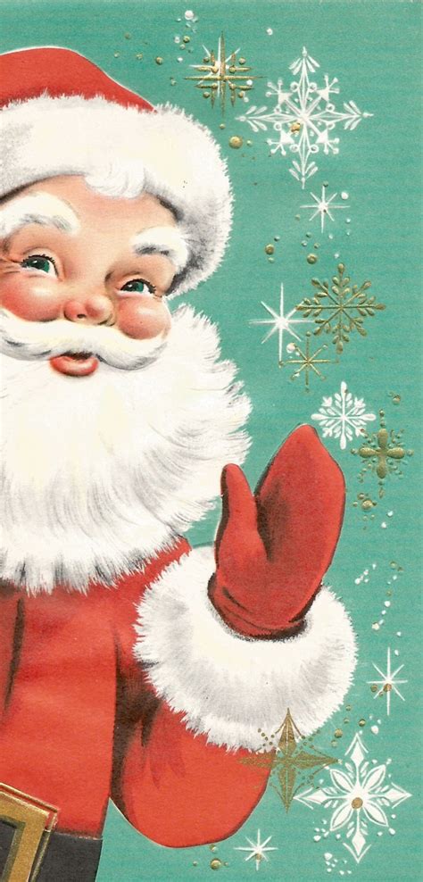 Vintage retro Santa Claus Christmas card digital by BigGDesigns