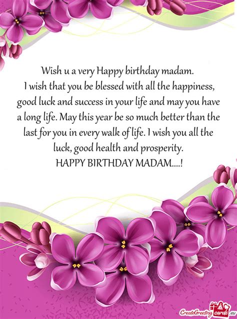 ?HAPPY BIRTHDAY MADAM - Free cards