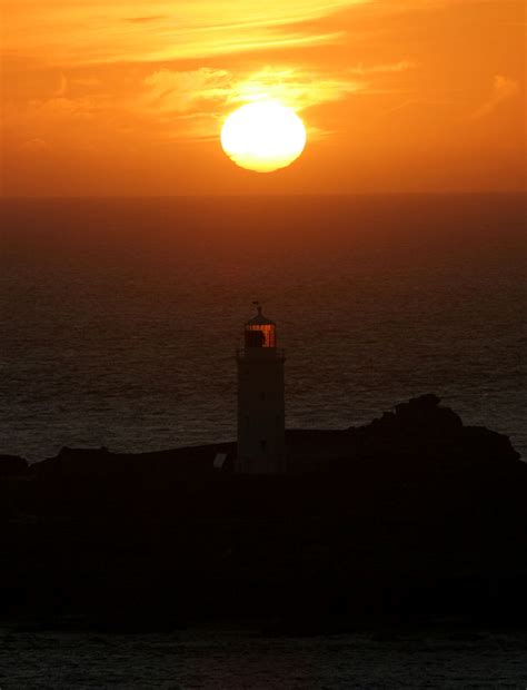 Godrevy Lighthouse Sunset - Hayle | Cornwall Guide Images