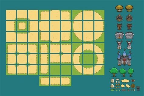 Forest Top Down 2D Game Tileset - CraftPix.net | Pixel art games, 2d ...