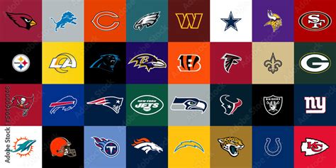 AFC, NFC 2022 logos. Green Bay Packers, Detroit Lions, Dallas Cowboys ...