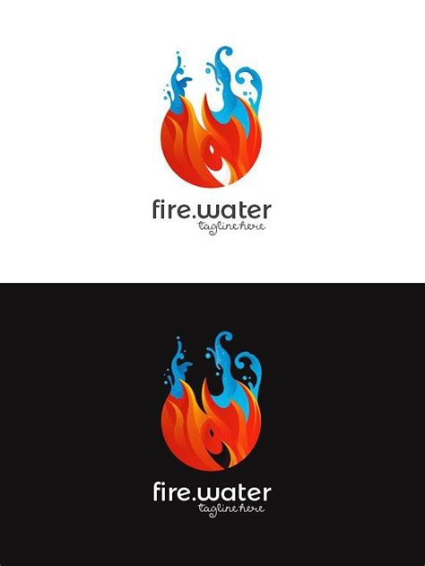 Fire and Water Logo | Water logo, Water drop logo, Water tattoo