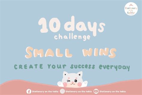 10 Days Challenge - Template — Stationery on the table