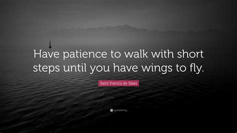 Saint Francis de Sales Quote: “Have patience to walk with short steps ...