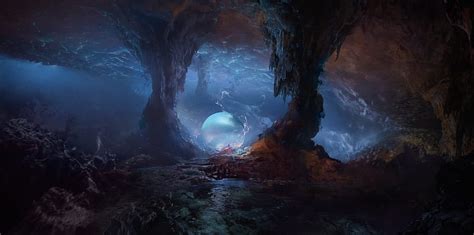 Cave, fantasy world, underground, sphere, darkness, Fantasy, HD ...