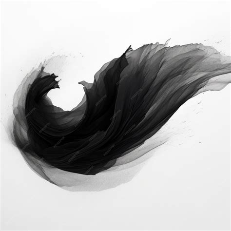 Premium AI Image | Abstract Black Photoshop Brush on Plain White Background