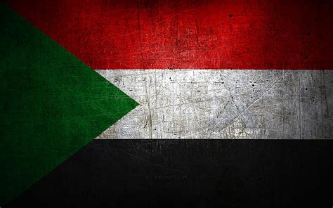 Sudanese metal flag, grunge art, African countries, Day of Sudan ...