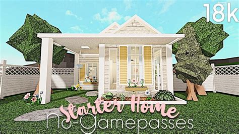 Bloxburg: No-gamepasses starter home 18k | Unique house design, Starter ...