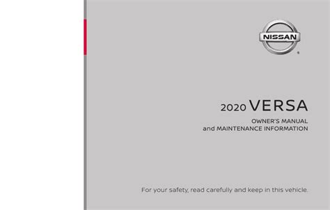 2020 Nissan Versa PDF Owner's Manuals