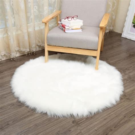 Round Faux Fur Sheepskin Rug | Best Before-and-After Home Makeovers ...