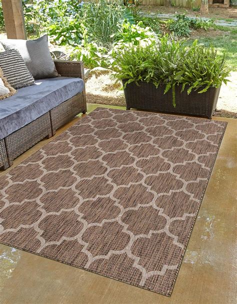 Amazon.com: Unique Loom Outdoor Trellis Collection Area Rug (4' 1" x 6 ...