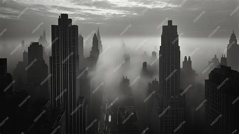 Premium AI Image | black and white photography of a cityscape