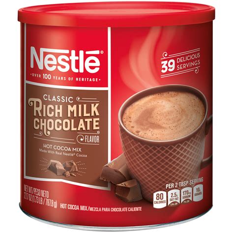 NESTLE Rich Milk Chocolate Hot Cocoa Mix 27.7 oz. Canister - Walmart.com