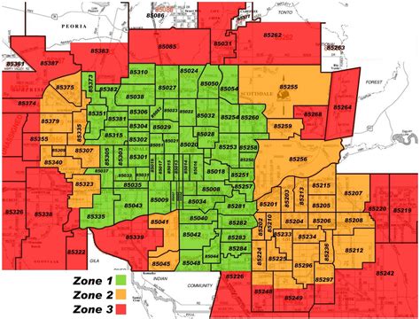 Maricopa County Zip Code Map | Area Rate Map | Zip code map, Metro map ...