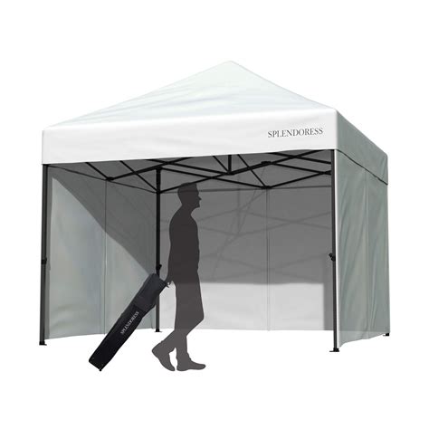 Heavy Duty Folding 10 x 10 Canopy Tent 4 Removable Zipper End Side ...