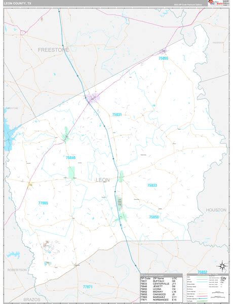 Leon County, TX Wall Map Premium Style by MarketMAPS - MapSales