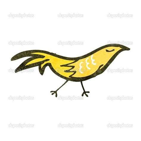 Retro cartoon yellow bird — Stock Vector © lineartestpilot #29050149