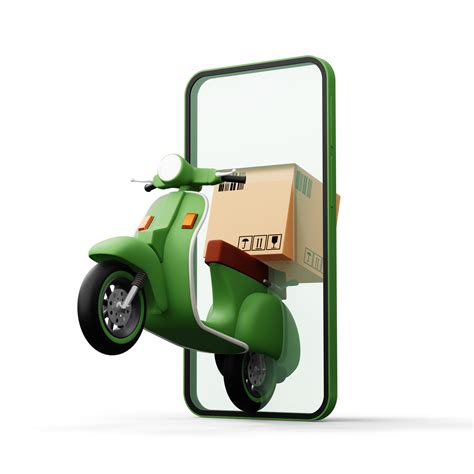 Motorcycle with parcel box, Delivery Courier service, online shopping ...