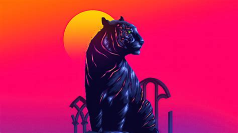 Neon Tiger 4k Wallpaper