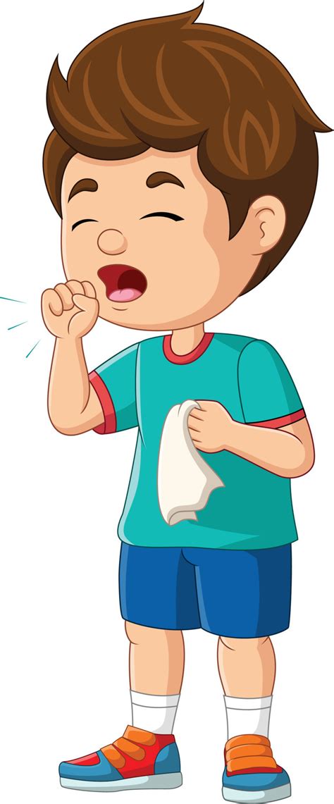 Cartoon little boy coughing on white background 15219751 Vector Art at ...