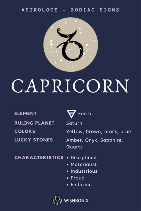 Capricorn Zodiac Sign - The Properties and Characteristics of the ...