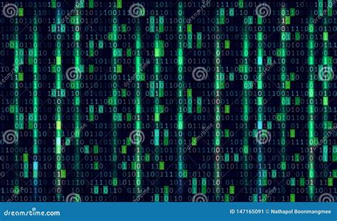 Binary Code Computer Matrix Background Art Design. Digits On Screen ...