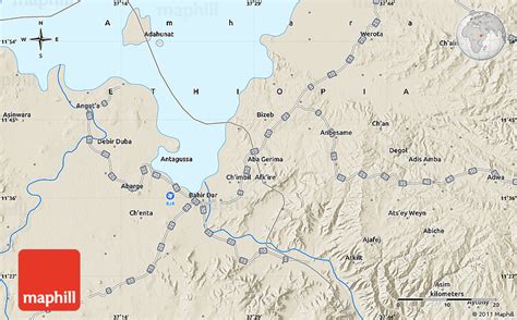 Shaded Relief Map of Bahir Dar