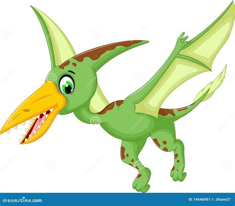 Voo Engraçado Dos Desenhos Animados Do Pterodátilo Ilustração Stock ...